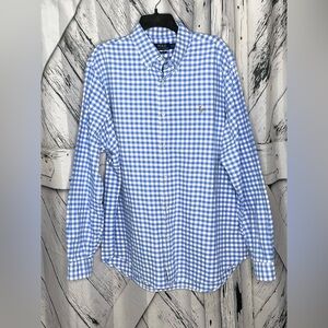 Polo Ralph Lauren Classic Fit Gingham Shirt Button-Down Long Sleeve Blue XXL